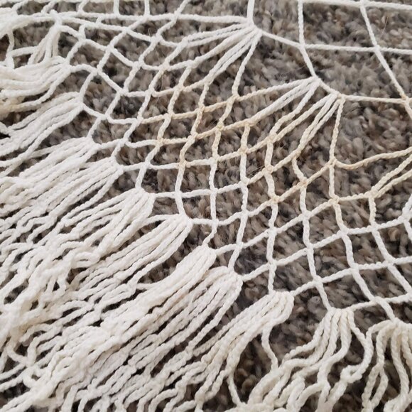 Round Crochet Tablecloth Doily Handmade Vintage Boho Retro - Picture 2 of 7